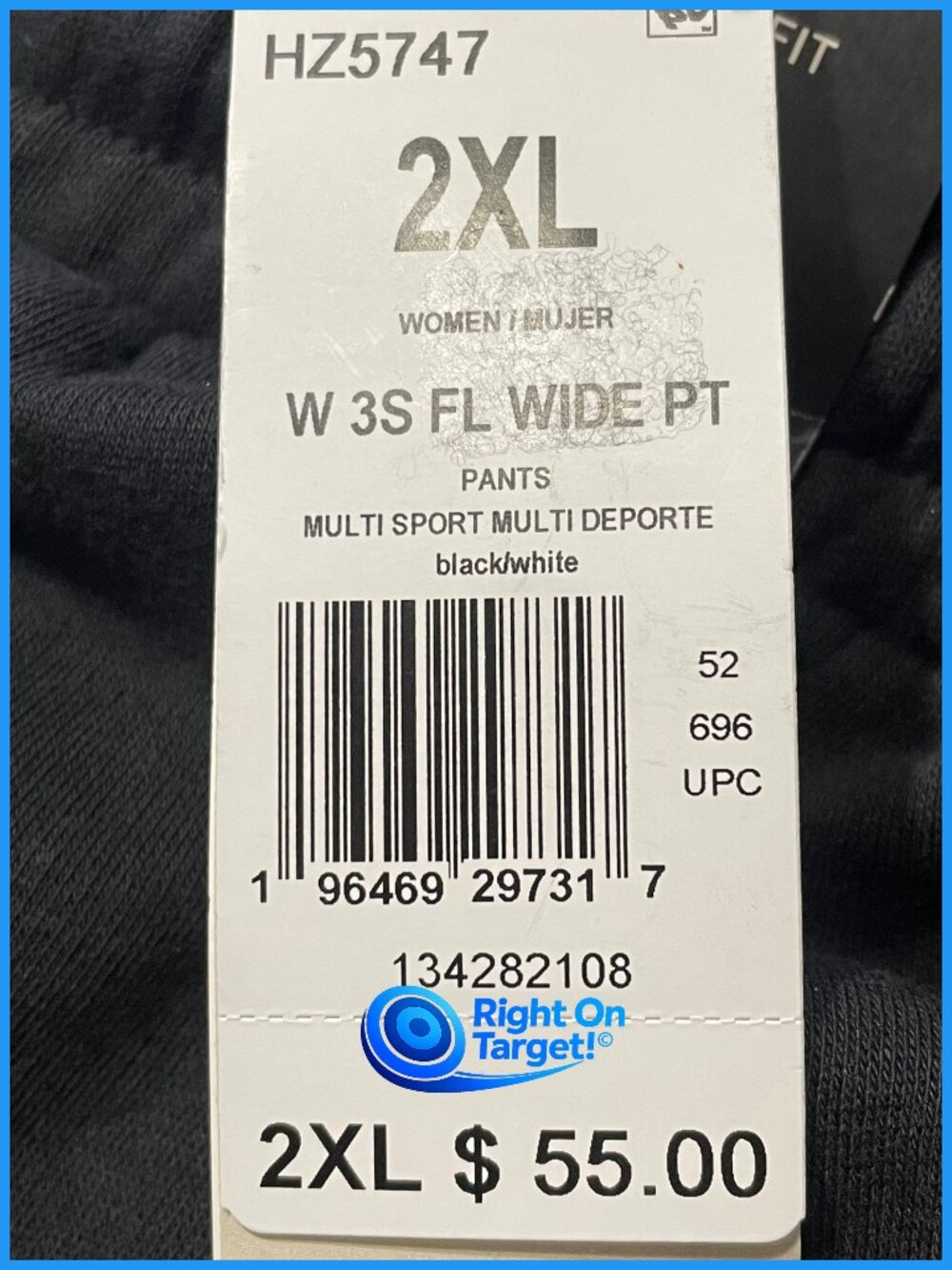 2XL - Adidas - Womens Essentials 3 Stripes Wide Sportswear Pants - Black - Picture 6 of 9
